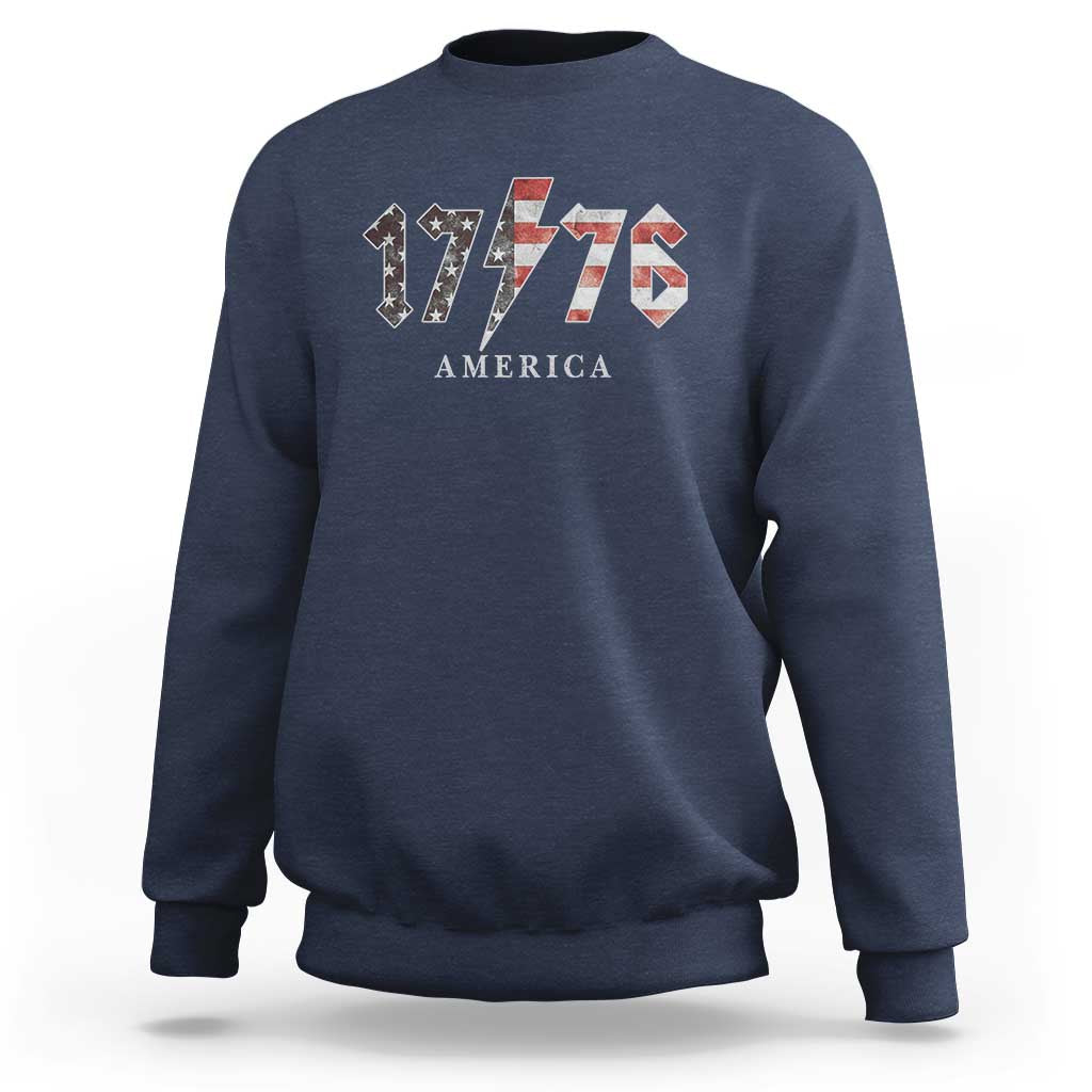 Patriotic 4th Of July 1776 America Classic Rock Sweatshirt Vintage American Flag