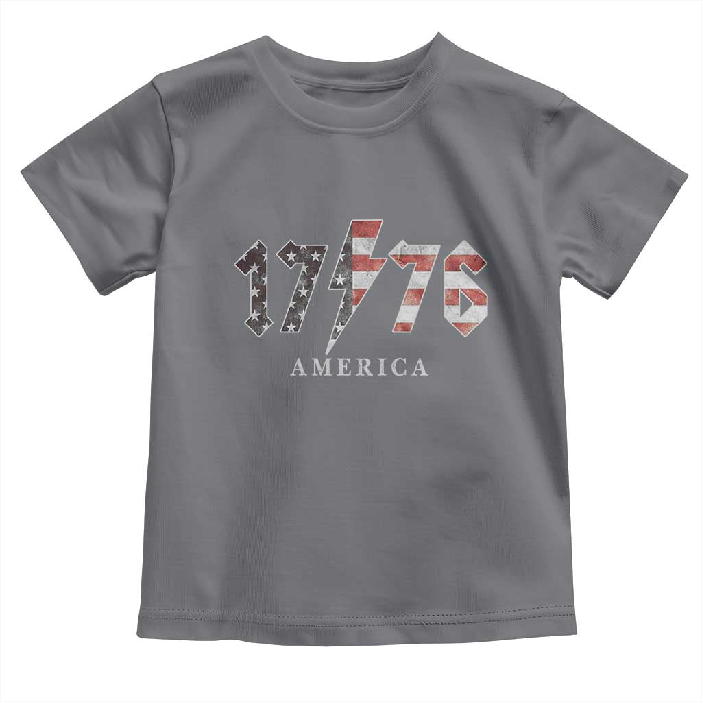 Patriotic 4th Of July 1776 America Classic Rock Toddler T Shirt Vintage American Flag
