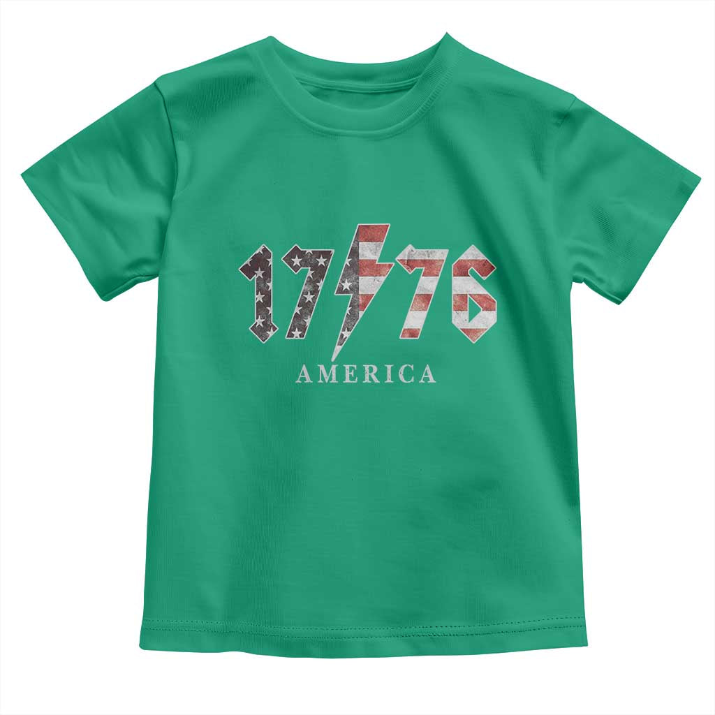 Patriotic 4th Of July 1776 America Classic Rock Toddler T Shirt Vintage American Flag