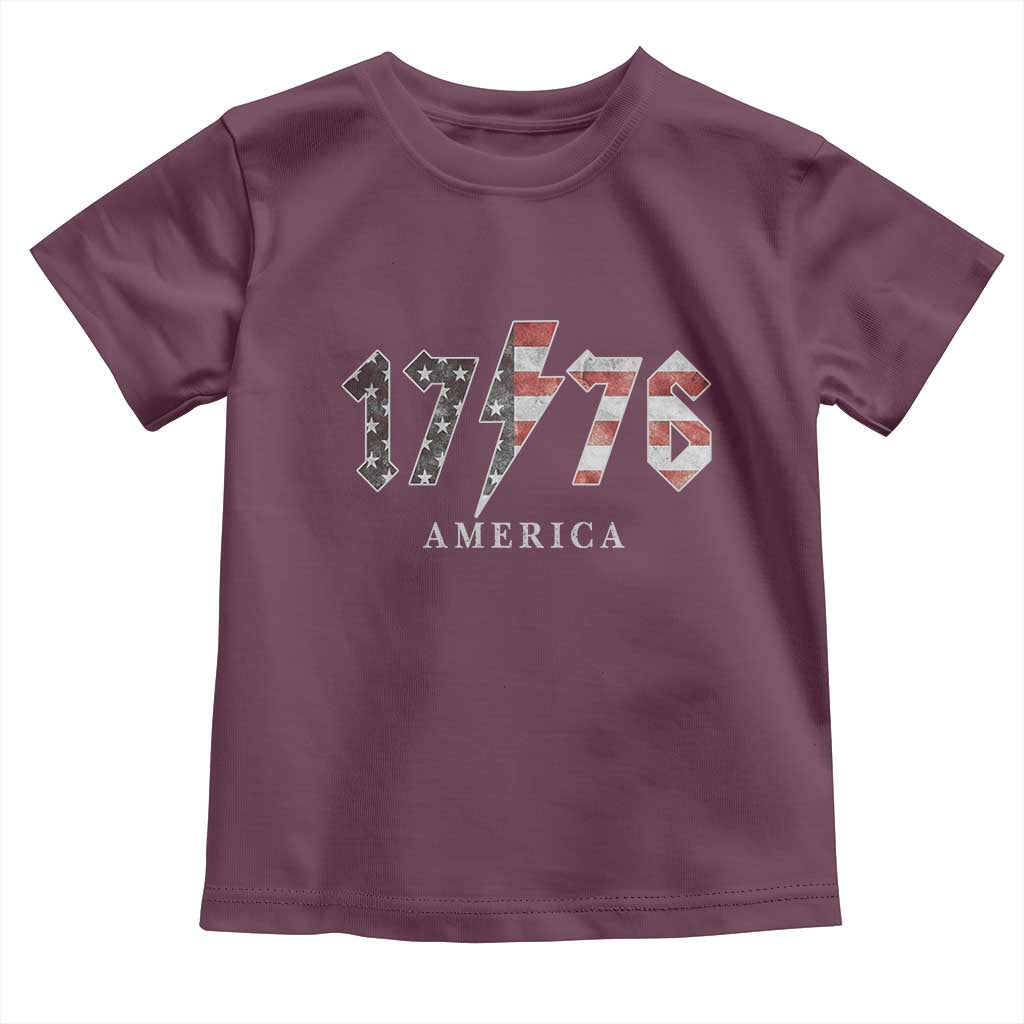 Patriotic 4th Of July 1776 America Classic Rock Toddler T Shirt Vintage American Flag