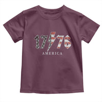 Patriotic 4th Of July 1776 America Classic Rock Toddler T Shirt Vintage American Flag