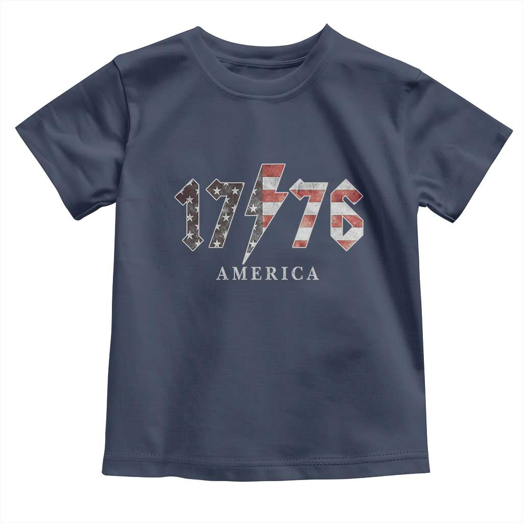 Patriotic 4th Of July 1776 America Classic Rock Toddler T Shirt Vintage American Flag