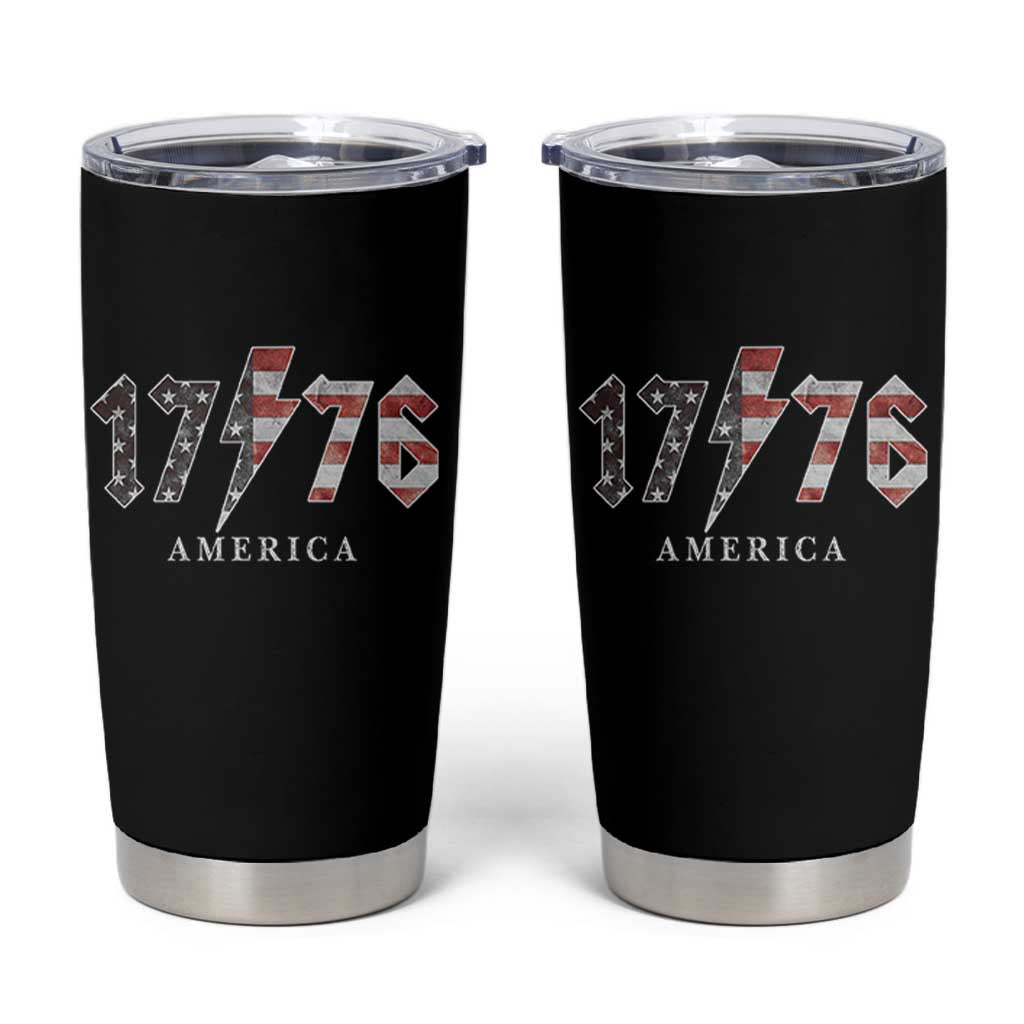 Patriotic 4th Of July 1776 America Classic Rock Tumbler Cup Vintage American Flag