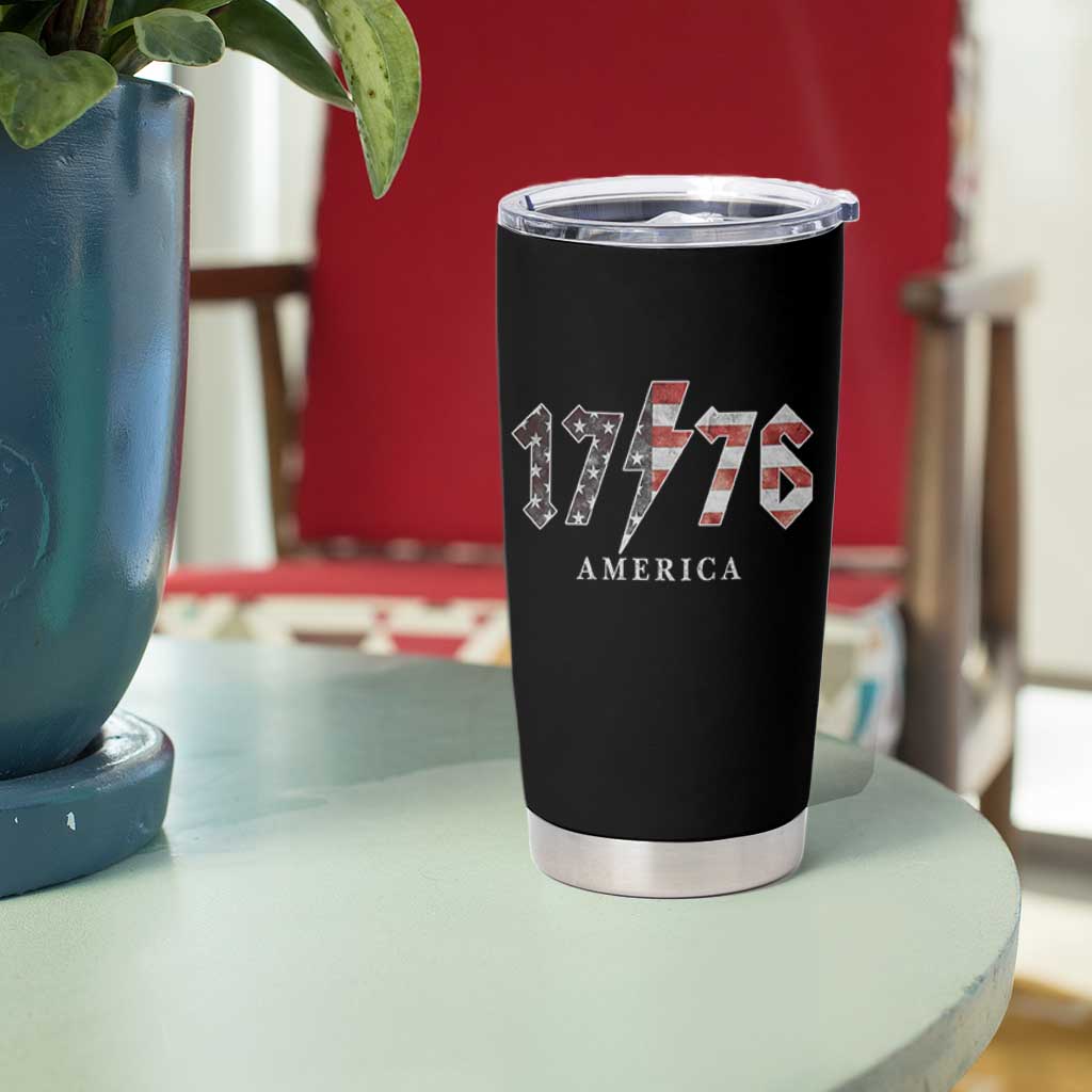 Patriotic 4th Of July 1776 America Classic Rock Tumbler Cup Vintage American Flag