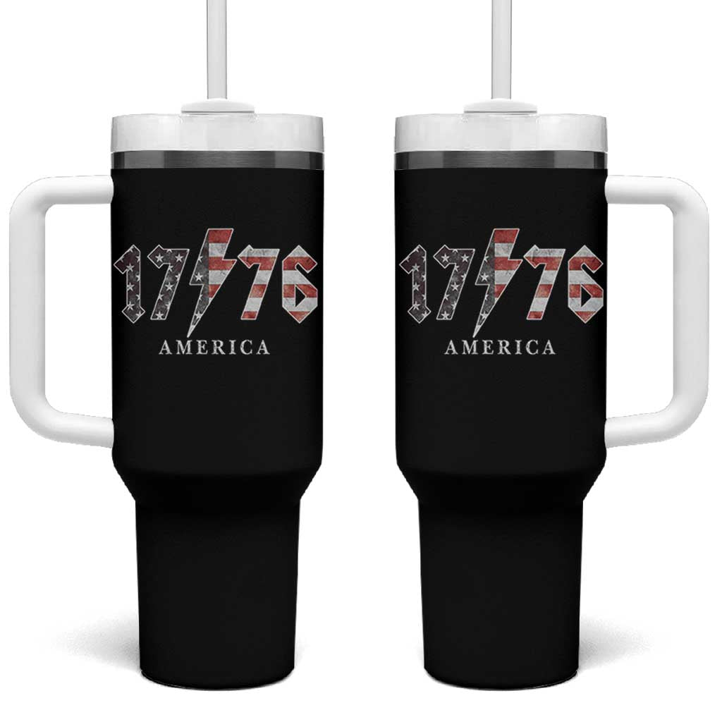 Patriotic 4th Of July 1776 America Classic Rock Tumbler With Handle Vintage American Flag