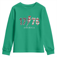 Patriotic 4th Of July 1776 America Classic Rock Youth Sweatshirt Vintage American Flag