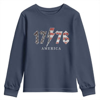 Patriotic 4th Of July 1776 America Classic Rock Youth Sweatshirt Vintage American Flag