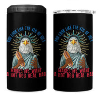 Funny You Look Like The 4th Of July Makes Me Want A Hot Dog Real Bad 4 in 1 Can Cooler Tumbler Eagle Statue Of Liberty - Wonder Print Shop