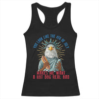 Funny You Look Like The 4th Of July Makes Me Want A Hot Dog Real Bad Racerback Tank Top Eagle Statue Of Liberty - Wonder Print Shop