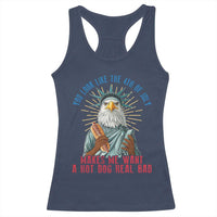 Funny You Look Like The 4th Of July Makes Me Want A Hot Dog Real Bad Racerback Tank Top Eagle Statue Of Liberty - Wonder Print Shop