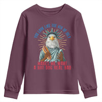 Funny You Look Like The 4th Of July Makes Me Want A Hot Dog Real Bad Youth Sweatshirt Eagle Statue Of Liberty - Wonder Print Shop