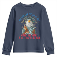 Funny You Look Like The 4th Of July Makes Me Want A Hot Dog Real Bad Youth Sweatshirt Eagle Statue Of Liberty - Wonder Print Shop