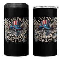 Funny 4th Of July Patriotic Skull 4 in 1 Can Cooler Tumbler I Am The Rockets Red Glare EST 1776 - Wonder Print Shop