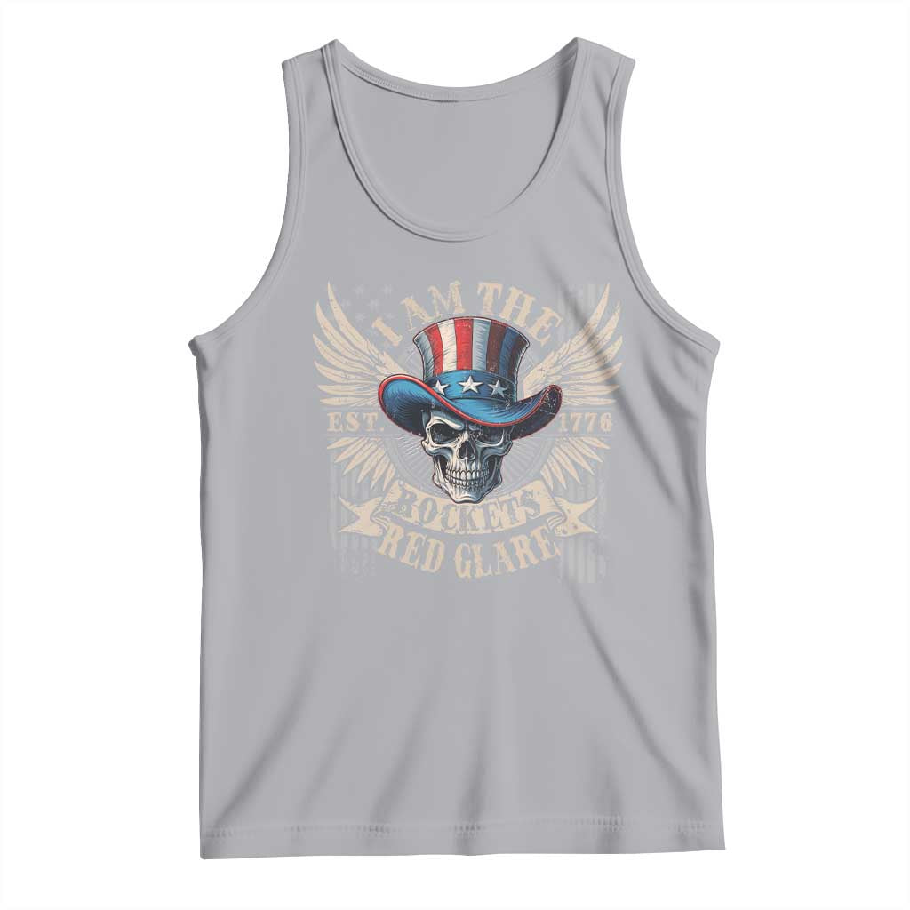 Funny 4th Of July Patriotic Skull Tank Top I Am The Rockets Red Glare EST 1776 - Wonder Print Shop