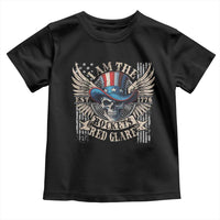 Funny 4th Of July Patriotic Skull Toddler T Shirt I Am The Rockets Red Glare EST 1776 - Wonder Print Shop