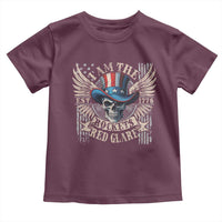 Funny 4th Of July Patriotic Skull Toddler T Shirt I Am The Rockets Red Glare EST 1776 - Wonder Print Shop