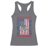 Funny Back Up Terry Put It In Reverse Racerback Tank Top Oh Lawd Jesus What Is You Doin - Wonder Print Shop