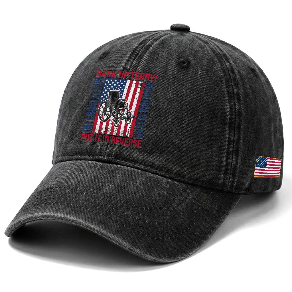 Funny Back Up Terry Put It In Reverse Washed Cotton Baseball Cap Oh Lawd Jesus What Is You Doin