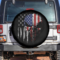 Funny 4th Of July Vintage American Flag Skull Skeleton Spare Tire Cover - Wonder Print Shop