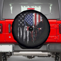 Funny 4th Of July Vintage American Flag Skull Skeleton Spare Tire Cover - Wonder Print Shop