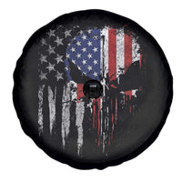 Funny 4th Of July Vintage American Flag Skull Skeleton Spare Tire Cover - Wonder Print Shop