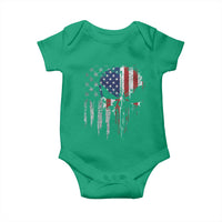 Funny 4th Of July Vintage American Flag Skull Skeleton Baby Onesie - Wonder Print Shop