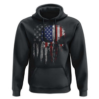 Funny 4th Of July Vintage American Flag Skull Skeleton Hoodie - Wonder Print Shop
