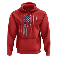 Funny 4th Of July Vintage American Flag Skull Skeleton Hoodie - Wonder Print Shop