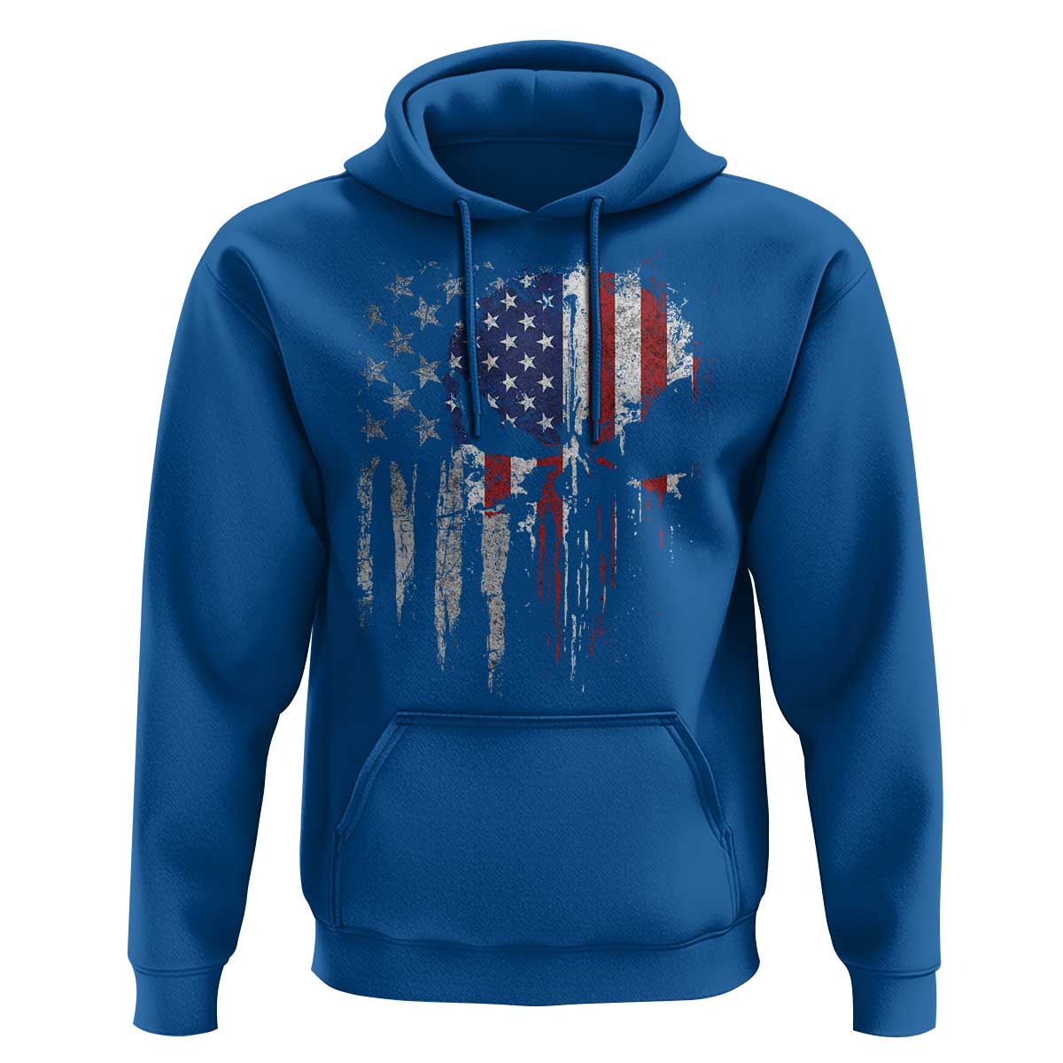 Funny 4th Of July Vintage American Flag Skull Skeleton Hoodie - Wonder Print Shop