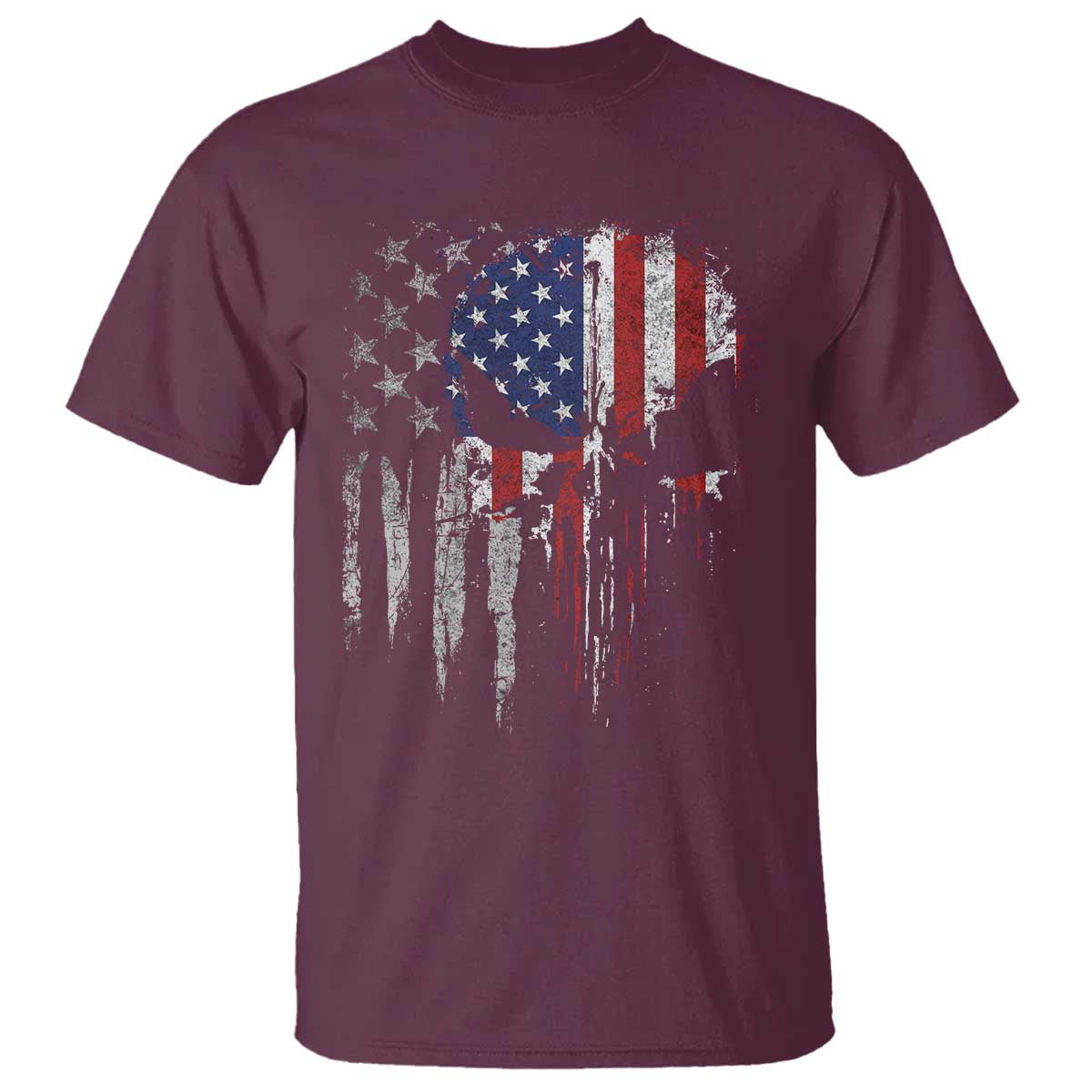 Funny 4th Of July Vintage American Flag Skull Skeleton T Shirt - Wonder Print Shop