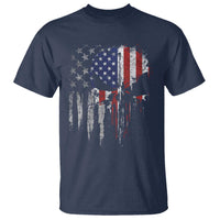 Funny 4th Of July Vintage American Flag Skull Skeleton T Shirt - Wonder Print Shop