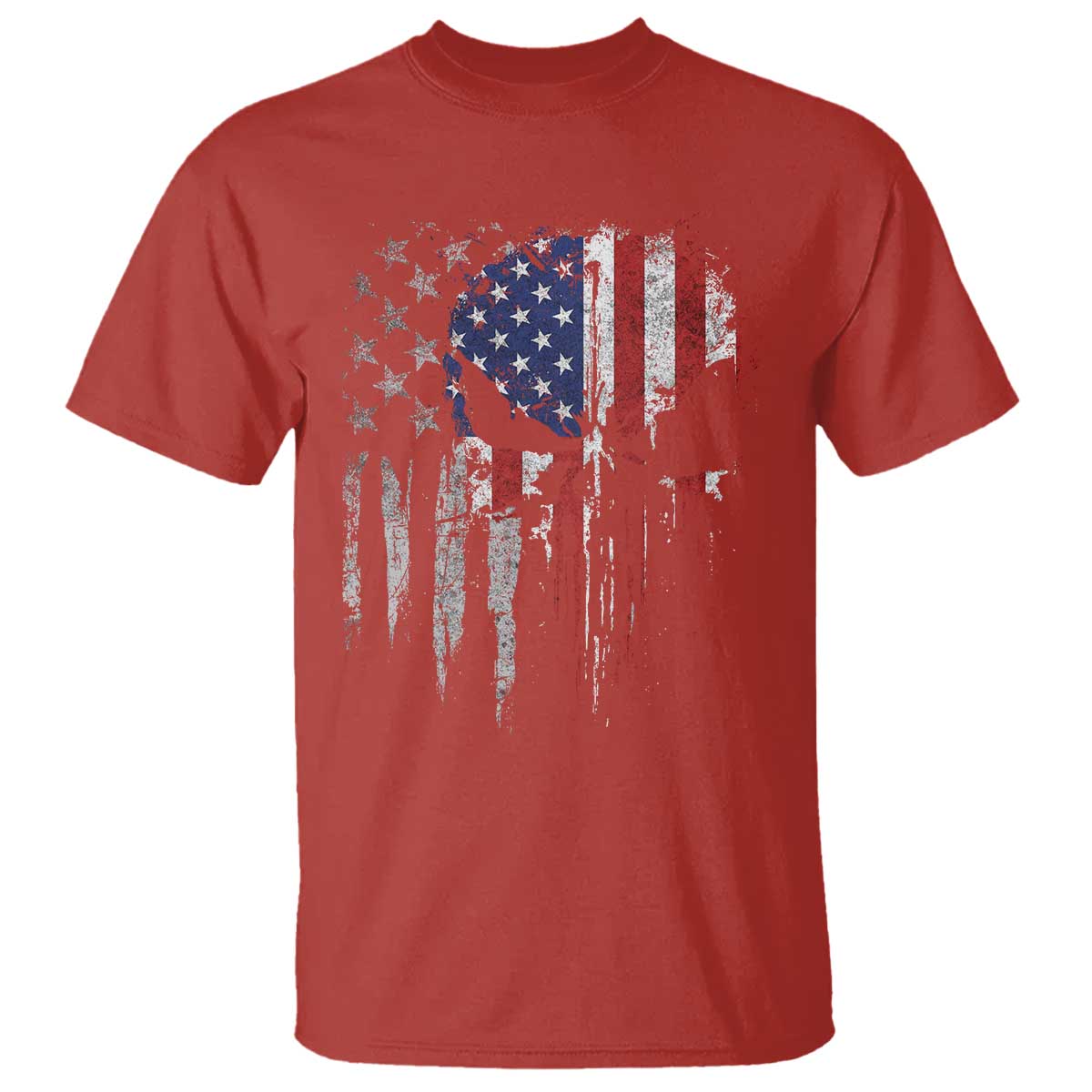 Funny 4th Of July Vintage American Flag Skull Skeleton T Shirt - Wonder Print Shop
