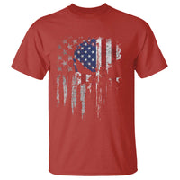 Funny 4th Of July Vintage American Flag Skull Skeleton T Shirt - Wonder Print Shop