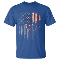 Funny 4th Of July Vintage American Flag Skull Skeleton T Shirt - Wonder Print Shop