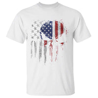 Funny 4th Of July Vintage American Flag Skull Skeleton T Shirt - Wonder Print Shop