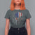 Funny 4th Of July Vintage American Flag Skull Skeleton T Shirt For Women - Wonder Print Shop