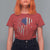 Funny 4th Of July Vintage American Flag Skull Skeleton T Shirt For Women - Wonder Print Shop