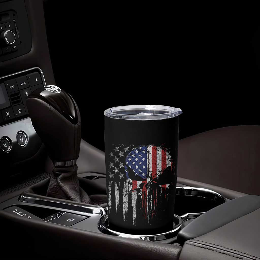 Funny 4th Of July Vintage American Flag Skull Skeleton Tumbler Cup - Wonder Print Shop