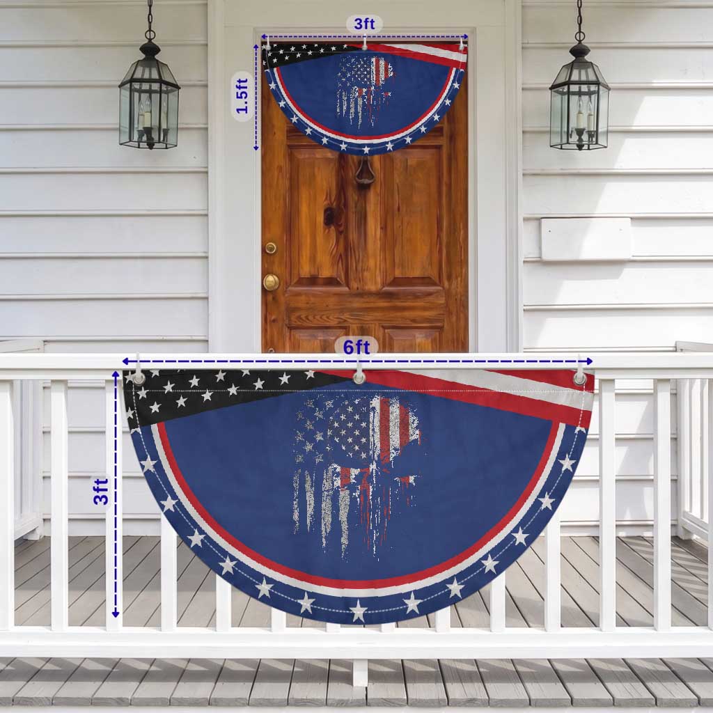 Funny 4th Of July Vintage American Flag Skull Skeleton Patriotic Fan Flag