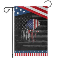 Funny 4th Of July Vintage American Flag Skull Skeleton Patriotic Garden Flag