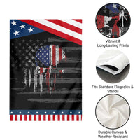 Funny 4th Of July Vintage American Flag Skull Skeleton Patriotic Garden Flag
