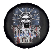 4th Of July Liberty Or Death Spare Tire Cover Statue Of Liberty Skull  American Flag - Wonder Print Shop
