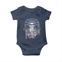 4th Of July Liberty Or Death Baby Onesie Statue Of Liberty Skull  American Flag - Wonder Print Shop