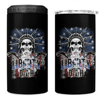 4th Of July Liberty Or Death 4 in 1 Can Cooler Tumbler Statue Of Liberty Skull  American Flag - Wonder Print Shop