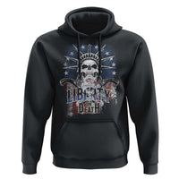 4th Of July Liberty Or Death Hoodie Statue Of Liberty Skull  American Flag - Wonder Print Shop