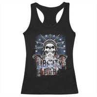 4th Of July Liberty Or Death Racerback Tank Top Statue Of Liberty Skull  American Flag - Wonder Print Shop
