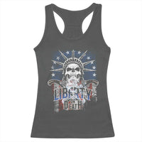 4th Of July Liberty Or Death Racerback Tank Top Statue Of Liberty Skull  American Flag - Wonder Print Shop