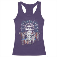 4th Of July Liberty Or Death Racerback Tank Top Statue Of Liberty Skull  American Flag - Wonder Print Shop