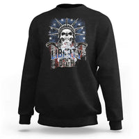 4th Of July Liberty Or Death Sweatshirt Statue Of Liberty Skull  American Flag - Wonder Print Shop