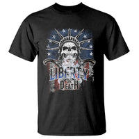 4th Of July Liberty Or Death T Shirt Statue Of Liberty Skull  American Flag - Wonder Print Shop